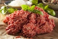 Organic Raw Grass Fed Ground Beef Royalty Free Stock Photo