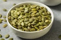 Organic Raw Green Pumpkin Pepitas Seeds Royalty Free Stock Photo