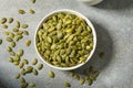 Organic Raw Green Pumpkin Pepitas Seeds Royalty Free Stock Photo