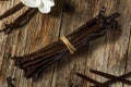 Organic Raw Madagascar Vanilla Beans Royalty Free Stock Photo