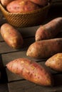 Organic Raw Sweet Potatoes Royalty Free Stock Photo