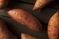 Organic Raw Sweet Potatoes Royalty Free Stock Photo