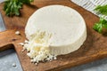 Organic Raw White Mexican Cotija Cheese Royalty Free Stock Photo