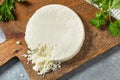 Organic Raw White Mexican Cotija Cheese Royalty Free Stock Photo