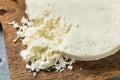 Organic Raw White Mexican Cotija Cheese Royalty Free Stock Photo