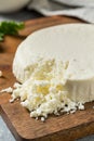 Organic Raw White Mexican Cotija Cheese Royalty Free Stock Photo