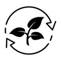 Organic recycle icon Eco care symbol