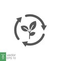 Organic recycle, reusable environmental icon. Eco green life style