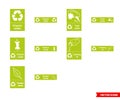 Organic recycling signs icon set of color types. Isolated vector sign symbols. Icon pack