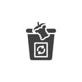 Organic recycling waste vector icon
