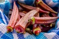 Organic Red Okra Royalty Free Stock Photo