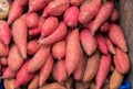 Organic red yams for sale at city market