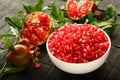 Organic ripe nutritious pomegranate. Royalty Free Stock Photo