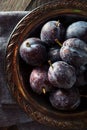 Organic Ripe Purple Prune Plums Royalty Free Stock Photo