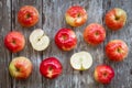 Organic ripe red apples