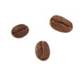 organic roasted coffee beans isolated on white Royalty Free Stock Photo