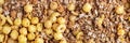 Granola cereal banner. Top view muesli background texture Royalty Free Stock Photo