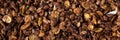 Granola cereal banner. Top view muesli background texture Royalty Free Stock Photo