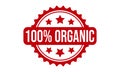 100% Organic Rubber Stamp. 100% Organic Grunge Stamp Seal Vector Illustration