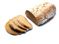 Organic rye bread isolated white background Royalty Free Stock Photo