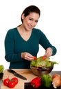 Organic Salad preparation Royalty Free Stock Photo