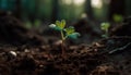 Organic sapling embodies new life and growth generated by AI