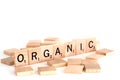 Organic in scramble blocks Royalty Free Stock Photo