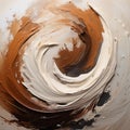 Organic Sculpting: White And Brown Paint Swirling Together In Uhd Image