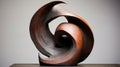 Organic Sculpture: Dark Orange And Dark Bronze Print Inspired By Moore And Blossfeldt
