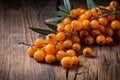 Organic sea buckthorn food. Generate Ai