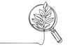 Organic, search, plants icon. Simple editable vector illustration. One line continuous vector illustration.