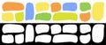 Organic shape text frames. Vector set of abstract doodle bubbles. Wavy rectangular and square textboxes. Irregular liquid shapes.