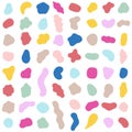 Organic shapes. Color various blotch, abstract irregular random blobs. Pebble stone silhouette, simple liquid amorphous