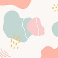 Organic shapes cover design. Abstract background in pastel colors. Contemporary texture. Hand drawn unique doodle
