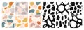 Organic shapes seamless pattern. Abstract art color watercolor paint blobs. Expressive vector wallpaper modern textures