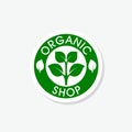 Organic shop sticker icon isolated on white background Royalty Free Stock Photo