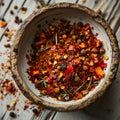 Organic Sizzle Crop in Bowl on Rustic Wooden Table