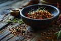 Organic Sizzle Crop in Bowl on Rustic Wooden Table