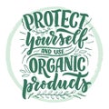 Organic skin care phrase concept banner. Natural cosmetic slogan for presentation or website. Isolated lettering typography