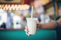 organic smoothie blends in a health food truck