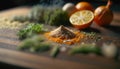 Organic Spice Delight: A Colorful and Healthy Selection of Pure Spices and Herbs - ai generated