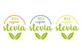 100% Organic stevia or sweet grass logo set Royalty Free Stock Photo