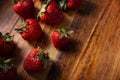 Organic Strawberries Background Topview
