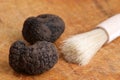 organic summer truffle and a brush Royalty Free Stock Photo