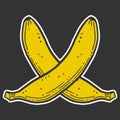 Organic sweet banana. Vector concept in doodle and sketch style