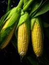 Organic sweet corn, sweet corncob
