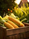 Organic sweet corn, sweet corncob