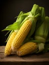 Organic sweet corn, sweet corncob