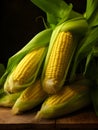 Organic sweet corn, sweet corncob