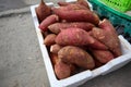 Organic sweet potatoes on the street in Hangzhou city